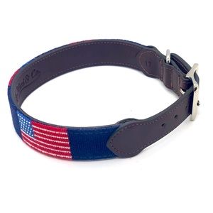 Brand New Needlepoint American Flag Dog Collars